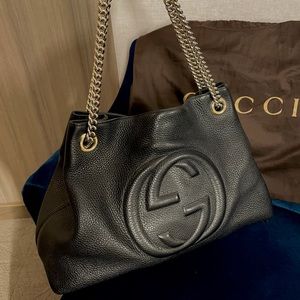 Authentic GUCCI SOHO Leather Chain Shoulder Bag